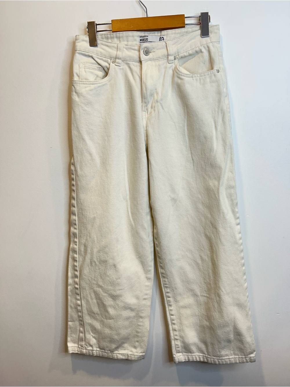 Refuge Denim Wide Leg Jeans Off White Cream